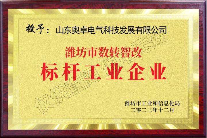 濰坊市數(shù)轉智改標桿工業(yè)企業(yè)